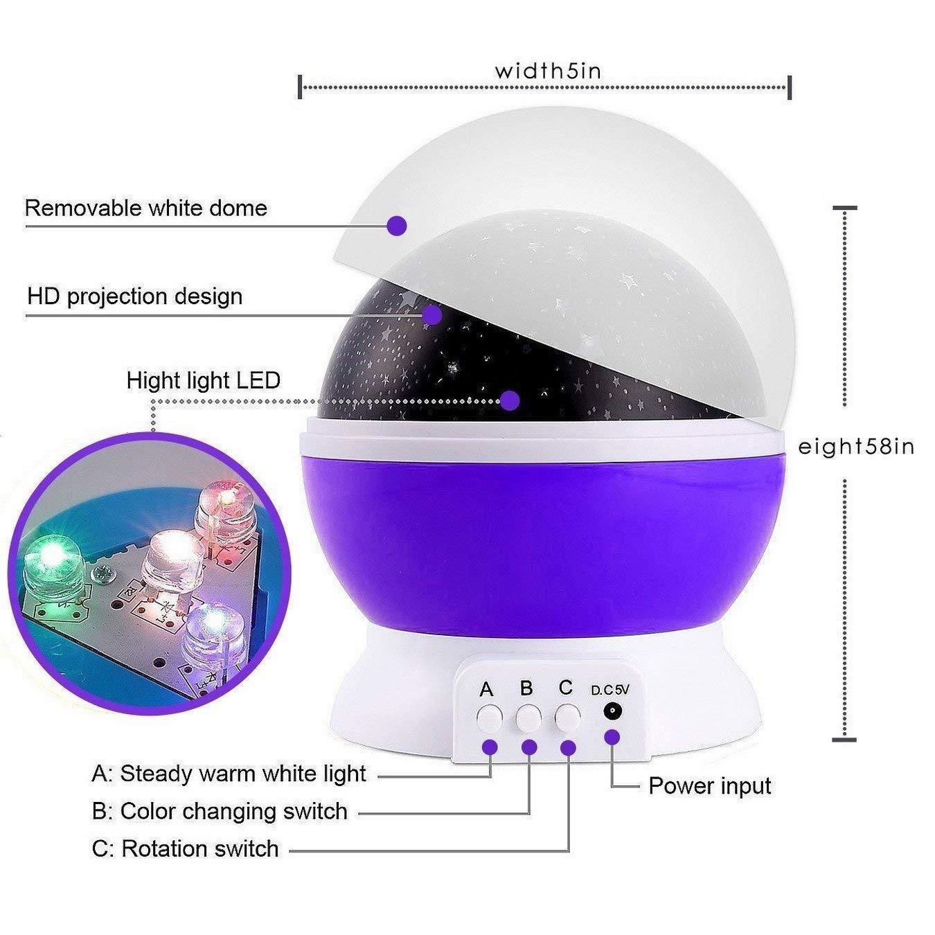 Star Master Dream Color Changing Rotating Projection Lamp 360°